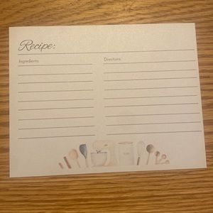 Handmade recipe cards